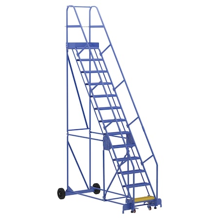 Vestil 166 H Steel Warehouse Ladder, 58 deg Grip, 13 Step, 14", 13 Steps LAD-13-14-G